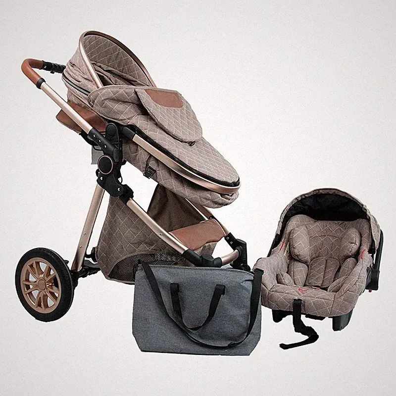Kinderwagen-Set | Babyschale | Stoßdämpfer | Verdeck | Klappbar