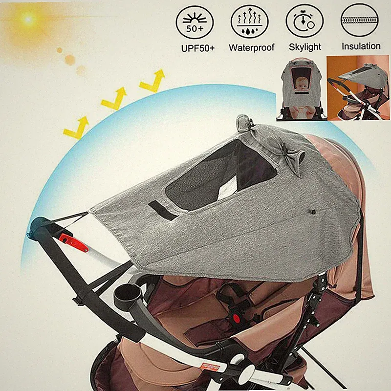 Kinderwagen Sonnensegel Universal für Kinderwagen Buggy UV Schutz Rollo Funktion