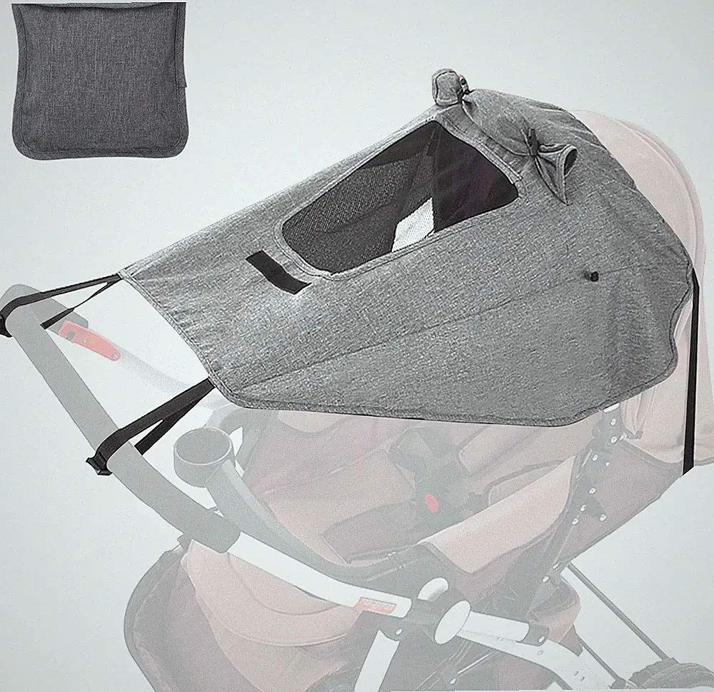 Kinderwagen Sonnensegel UV50+ wasserdicht winddicht mit Sichtfenster breites Sch