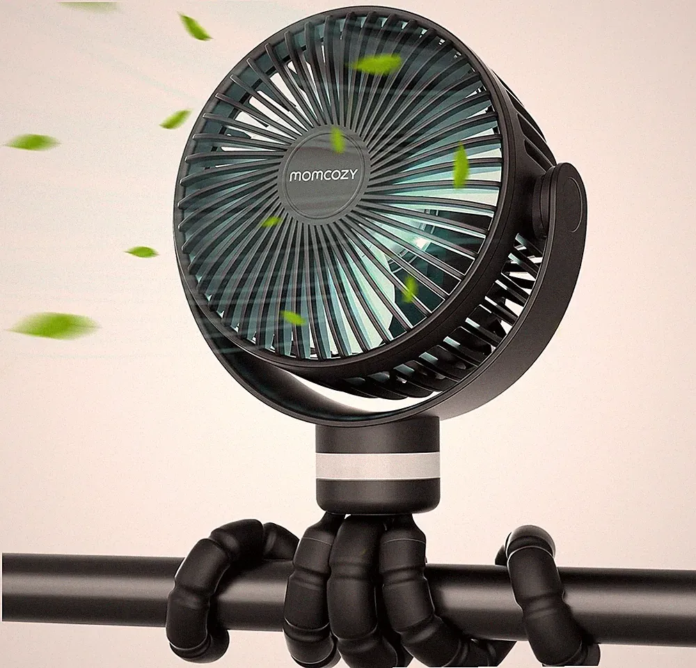 Kinderwagen Ventilator Clip 360 Drehbar LED Nachtlicht USB Lüfter für Reisen