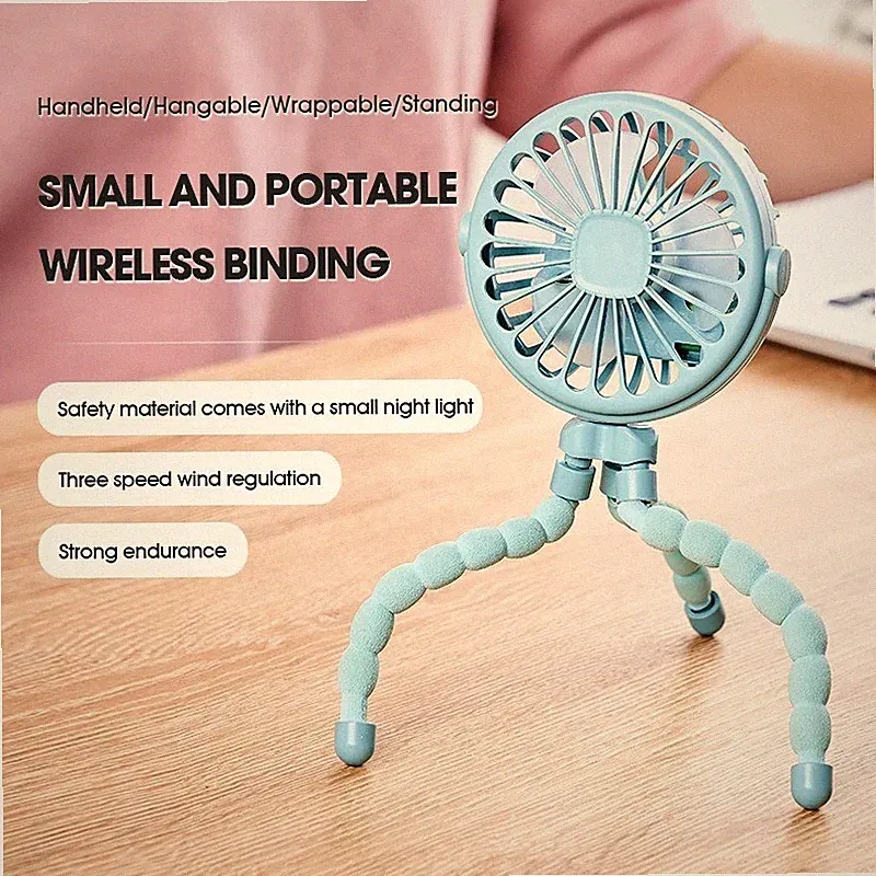 Kinderwagen Ventilator Clip Mini USB Akku flexibel Stativ Buggy Babyschale...