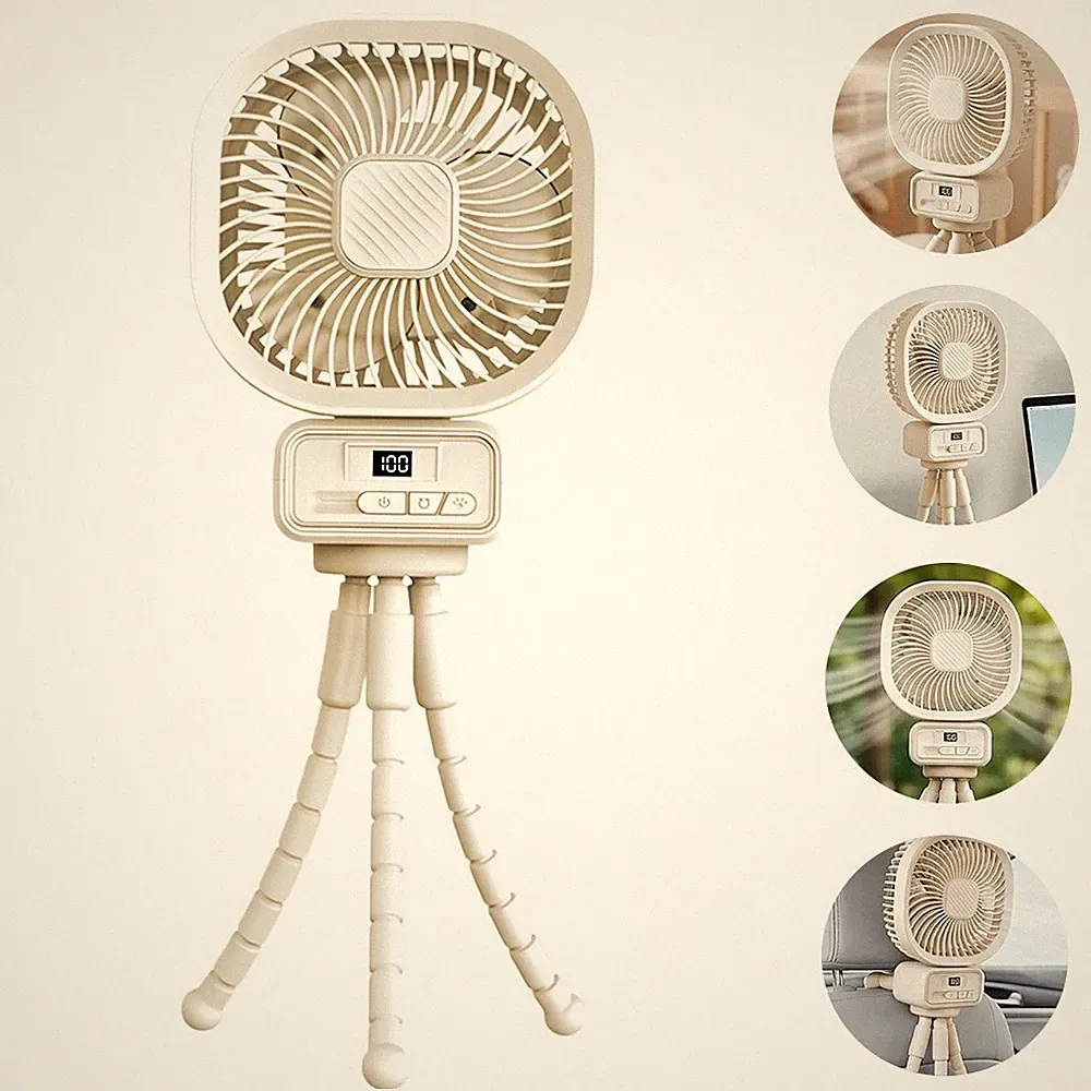 Kinderwagen Ventilator Oszillierend USB Akku 5000mAh Leise Mini Clip Fan Stativ