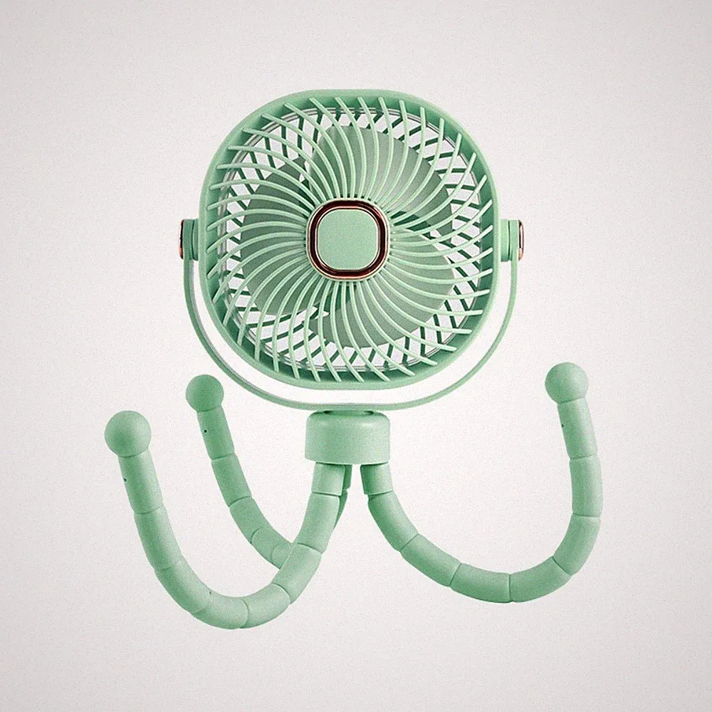 Kinderwagen Ventilator Tragbar 8000mAh für akku 360 Grad Drehung und Abnehmbares