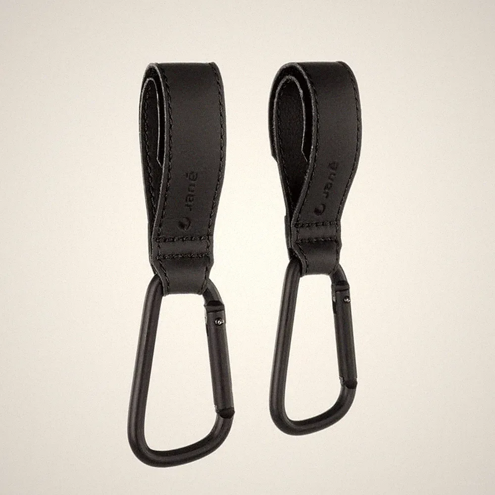 Kinderwagenhaken 2 Stk. Jané bis 5 kg Schwarz Universalhaken Buggy Zubehör