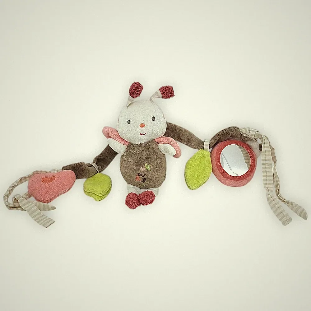 Kinderwagenkette Biene FEHN Baby 45 cm lang rosa braun weiß Kinderwagen Mobile