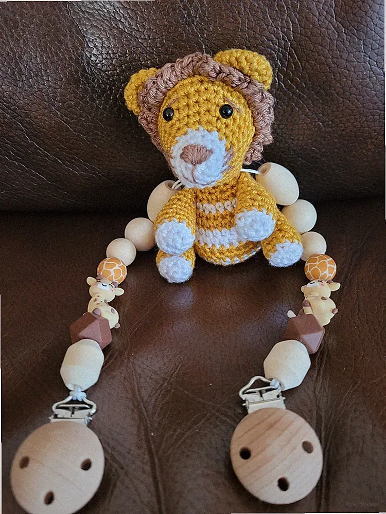 Kinderwagenkette kleiner süßer Löwe Baby Kleinkind Geburt Spielzeug Amigurumi
