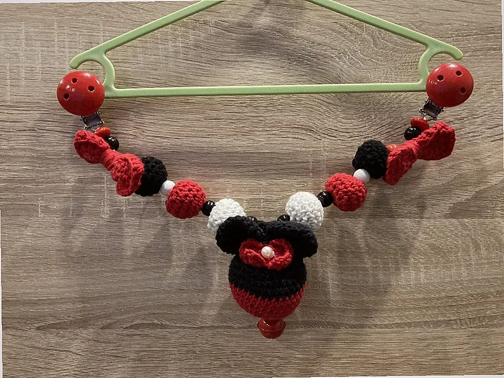 Kinderwagenkette Micky Maus Handarbeit