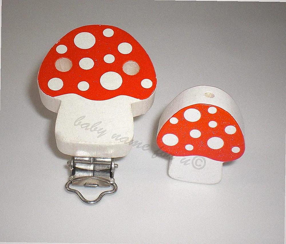 Kinderwagenkette mit Namen Pilz Kleeblatt Spielkette Wagenkette Junge Mädchen
