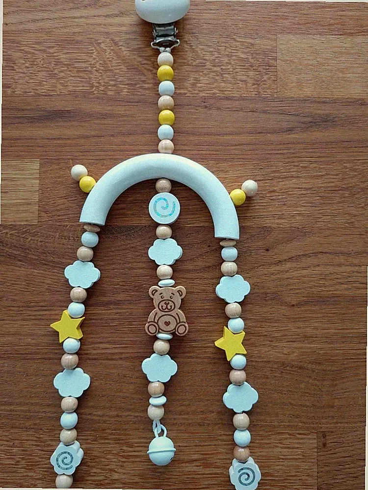 Kinderwagenkette Mobile Holzspielzeug Baby Geschenk Geburt