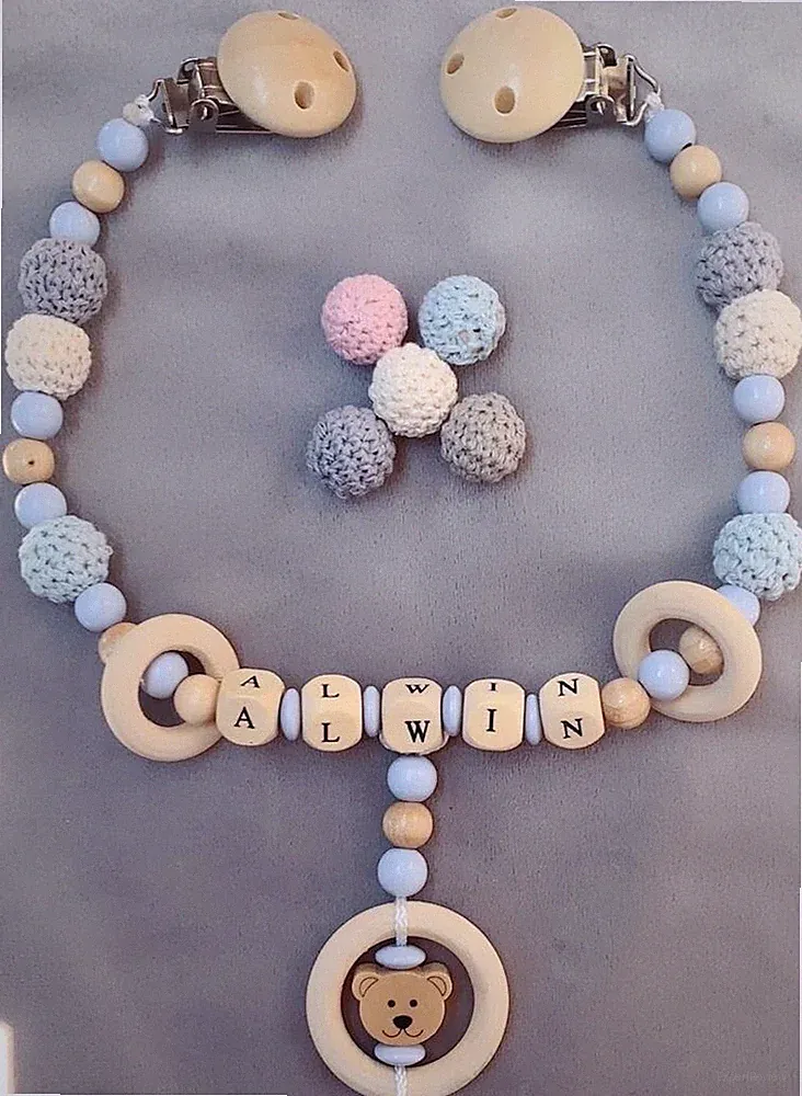 Kinderwagenkette ♥ Rosa Oder Blau ♥ Häkelperle ★teddy