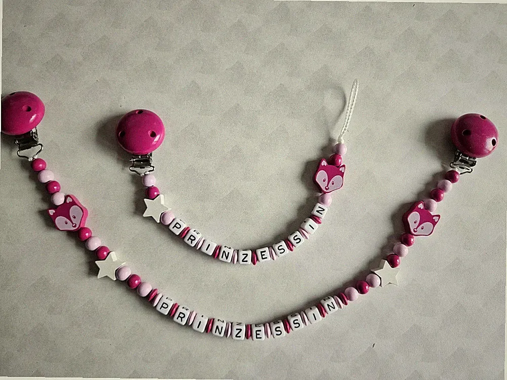 Kinderwagenkette + Schnullerkette Prinzessin (Mädchen)