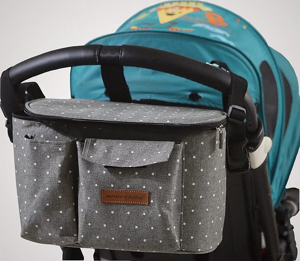 Kinderwagentasche Organizer Nylon Buggy Tasche Baby Grauer Stern 300g