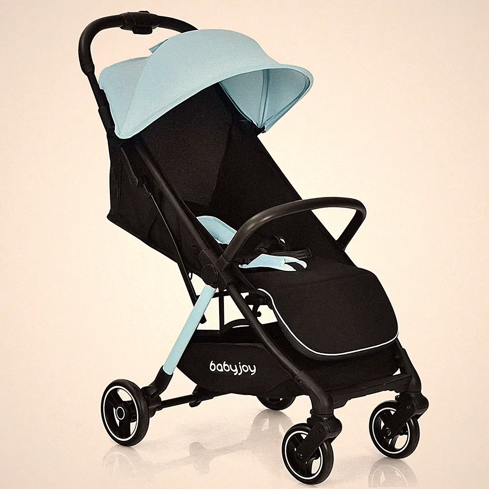 Klappbar Kinderwagen Buggy mit Rückenlehne&Fußstütze&Bremse&Gurt für 0-3 Jahren