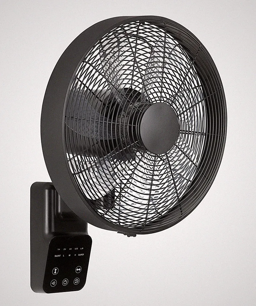 Kleiner Wandventilator mit Fernbedienung Airos Eco Design Schwarz 5 Stufen Timer