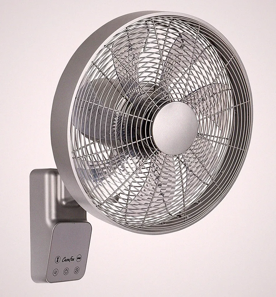 Kleiner Wandventilator mit Fernbedienung Airos Eco Design Silber 5 Stufen Timer