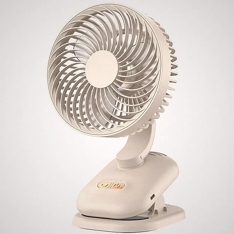 Klemmventilator Mit Akku, 120° Oszillierend, 4 Stufen, USB-C Für Kinderwagen