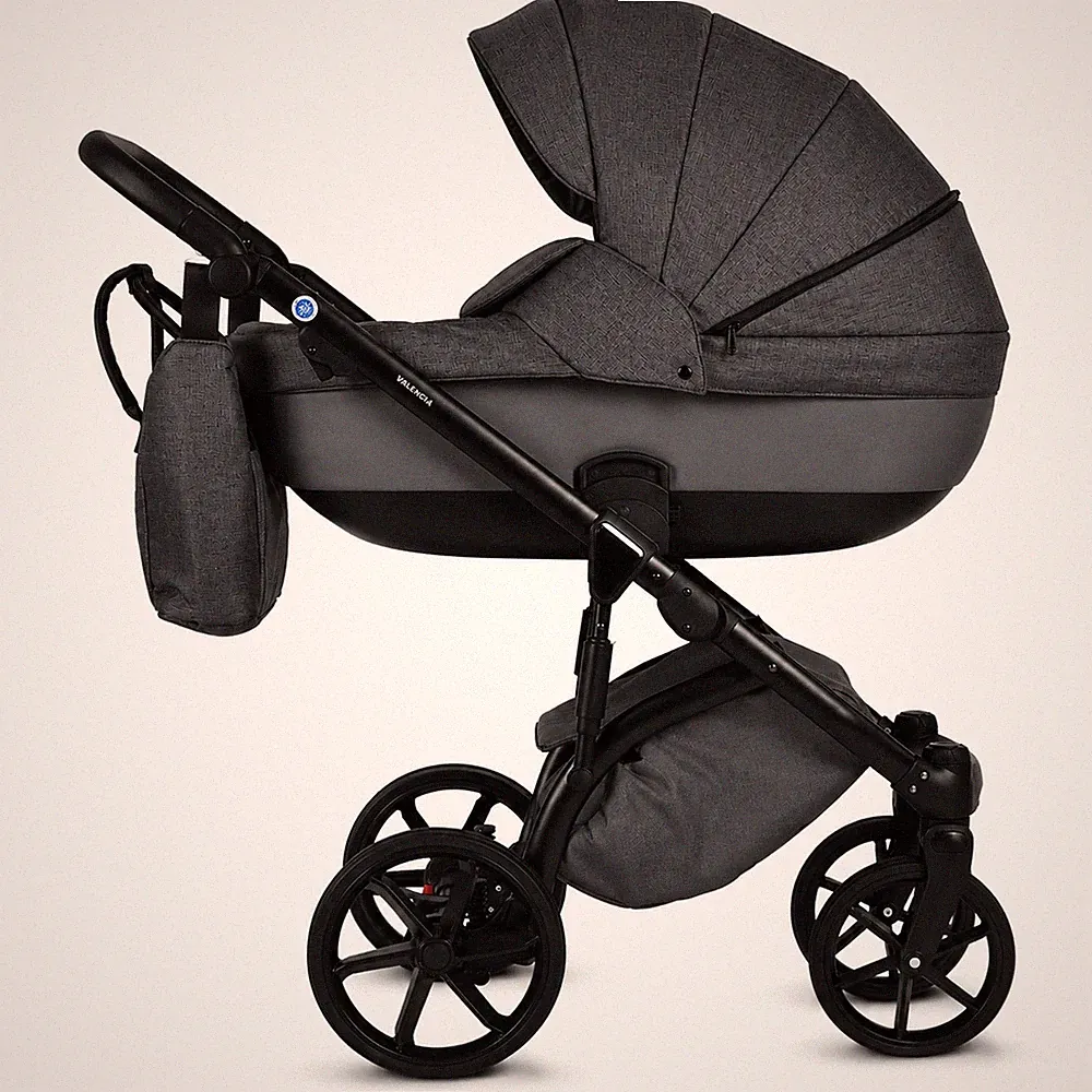 Knirpsenland Valencia Anthrazit Kombi-Kinderwagen 2in1 mit Babywanne & Sportsitz