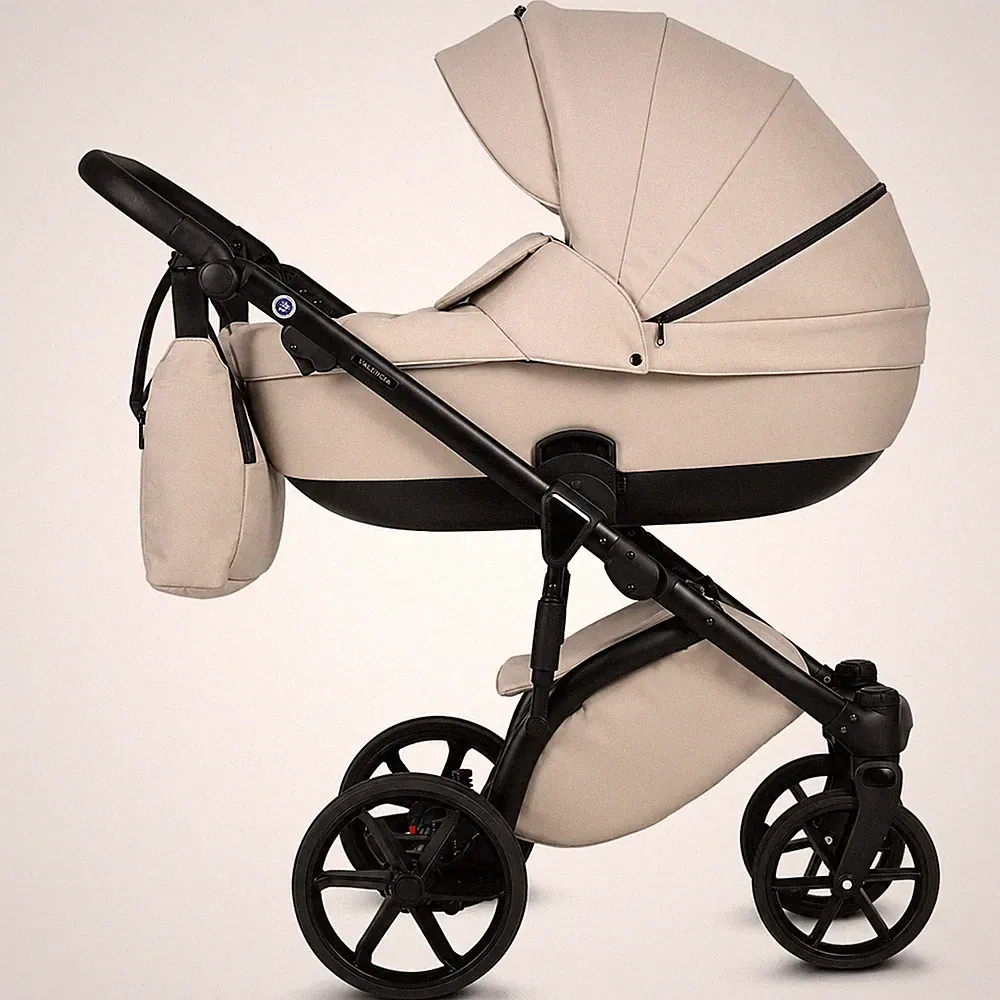 Knirpsenland Valencia Beige – Kombi-Kinderwagen 2in1 mit Babywanne & Sportsitz