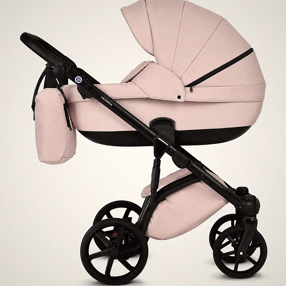 Knirpsenland Valencia Rosa – Kombi-Kinderwagen 2in1 mit Babywanne & Sportsitz
