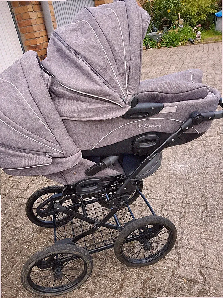 Knorr babj classiko Kinderwagen, sportwagen, grau, große Räder