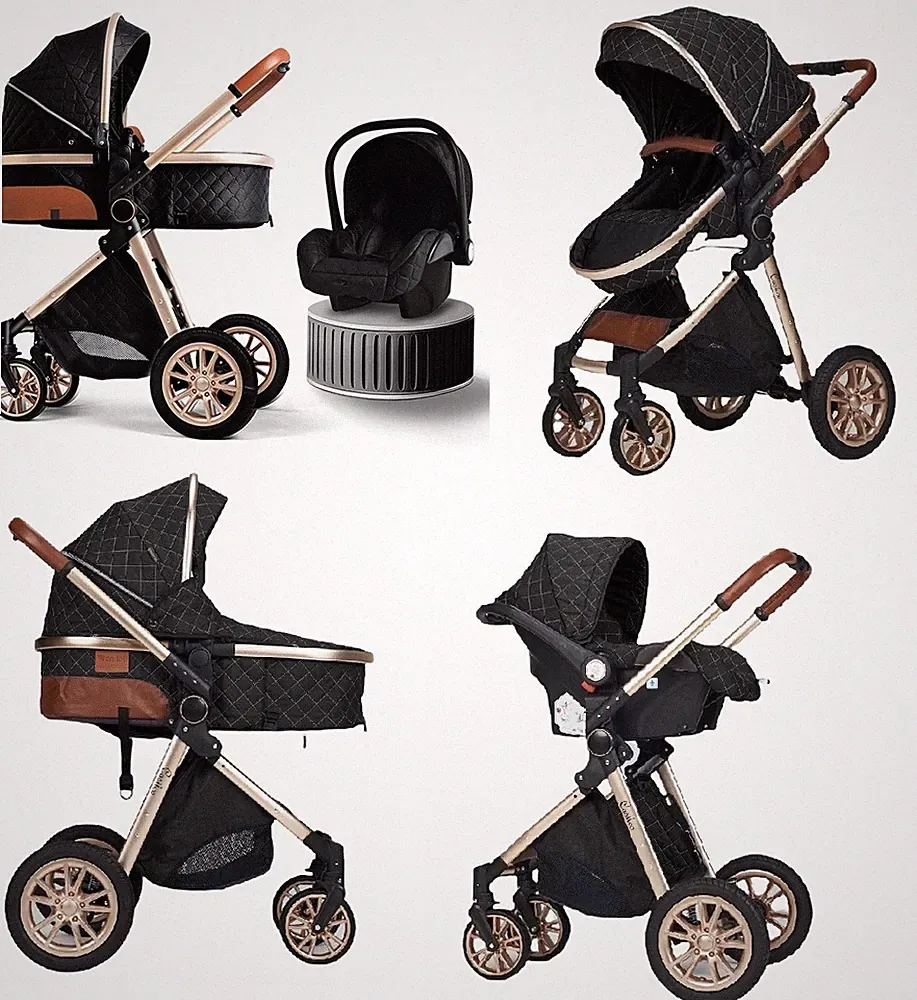 Kombi-Kinderwagen 3in1 Buggy Reisebuggy inkl. Auto - Babyschale Casiloo® Black