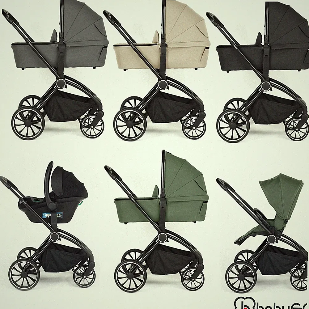 Kombi Kinderwagen 3in1 Komplettset Buggy Babyschale Matratze BabyGo Harmony