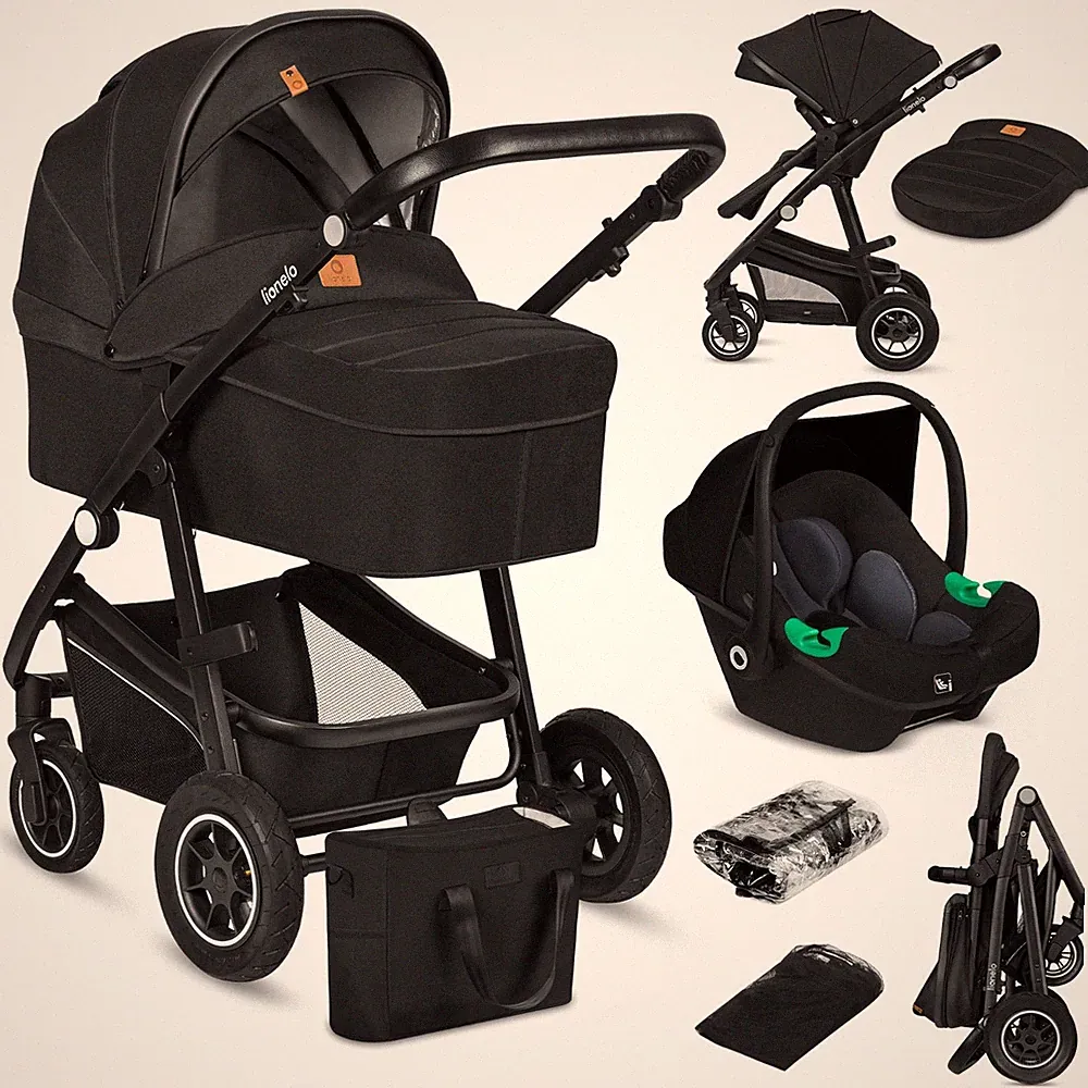 Kombi-Kinderwagen BIANKA 3 IN 1 Babywanne Autositz Kinderwagen Verdeck XXL Räde