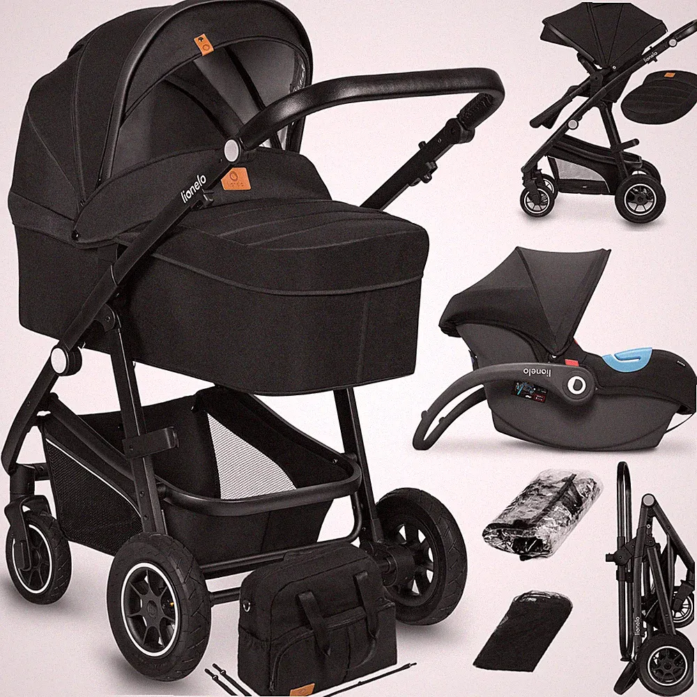 Kombi Kinderwagen BIANKA 3 IN 1 Babywanne Kindersitz Verdeck Räder XXL