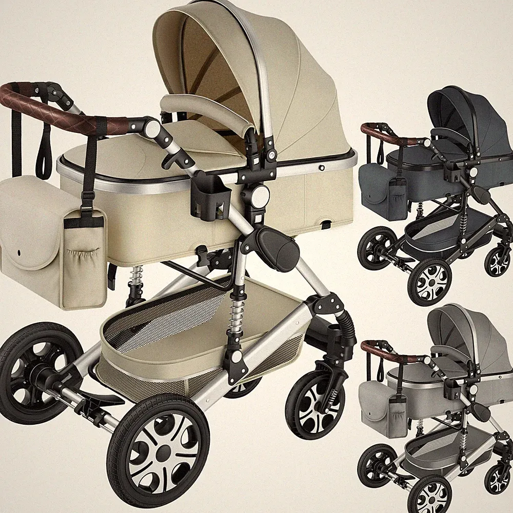 Kombi-Kinderwagen klappbar Buggy Liegebuggy 5-Punkt-Gurt Bremse Fußsack 15kg