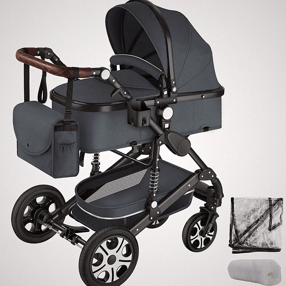 Kombi-Kinderwagen Mats, klappbar, 5-Punkt-Gurt Buggy Babywagen anthrazit B-Ware