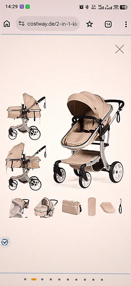 Kombikinderwagen 2-in-1 Costway – Top Zustand & Platzsparend