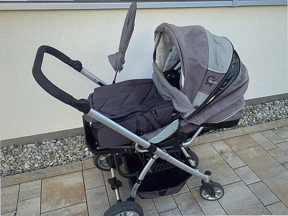 Kombikinderwagen Gesslein F4 mit Zubehör / Babytragetasche und Sportwagen