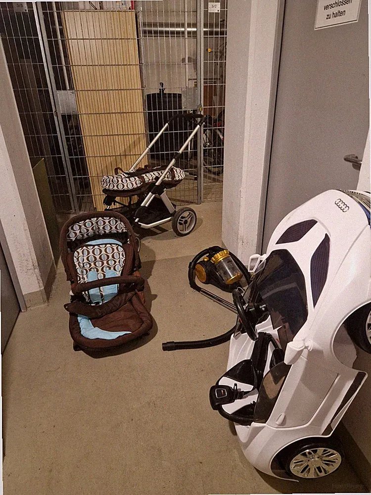 Kombikinderwagen & Sportwagen Einsitzer mit Babywanne, verstellbar Braun/Blau