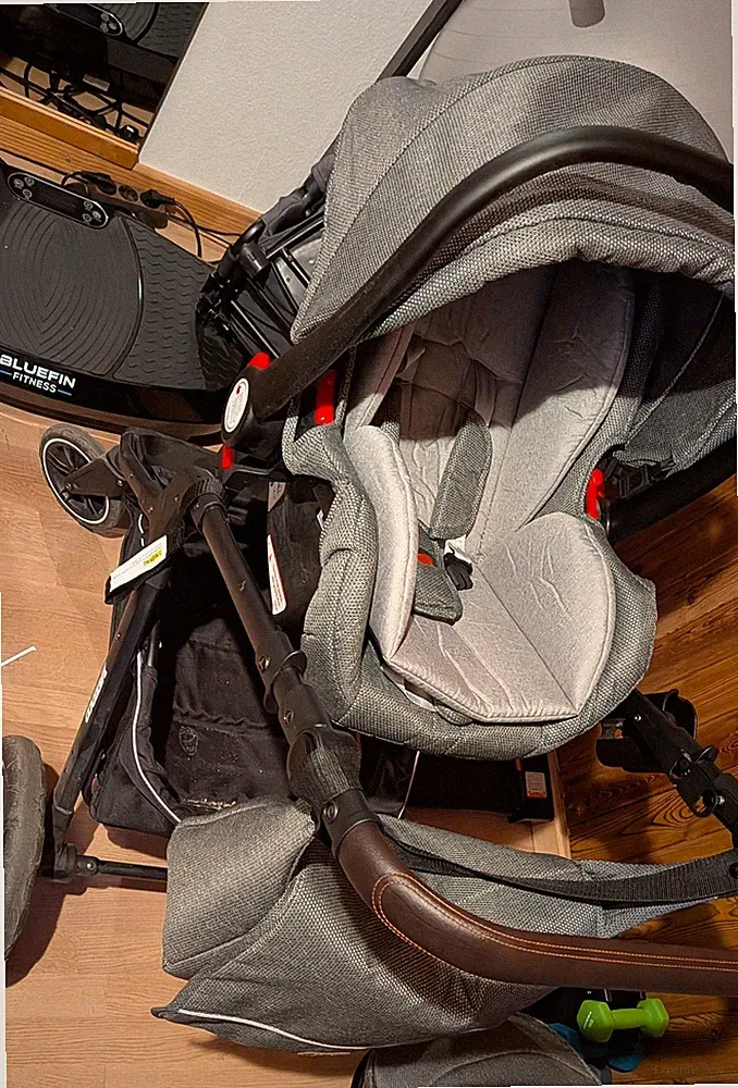 Kombikinderwagen & Sportwagen Set 3-rädrig Babywanne Sportsitz Babyschale