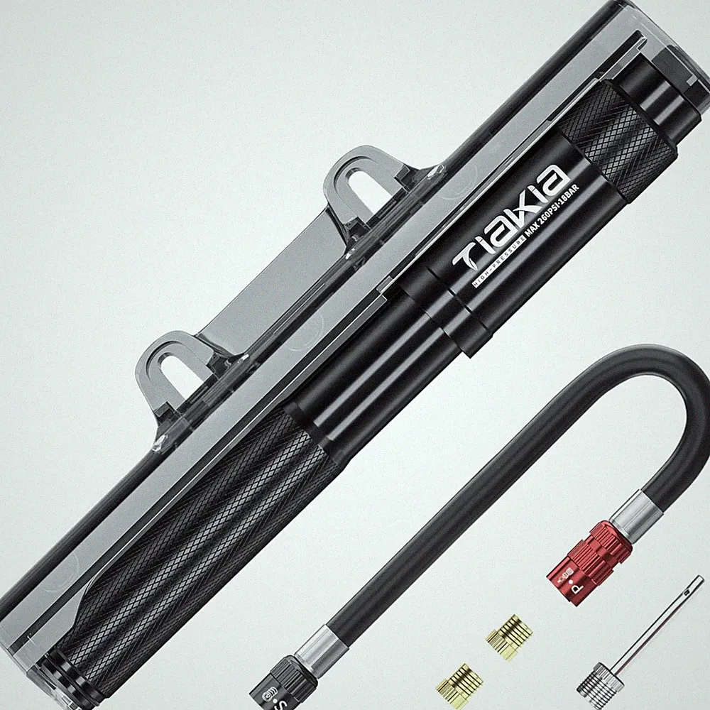 Kompakte Fahrradpumpe 260PSI für Presta Schrader Dunlop Ventile