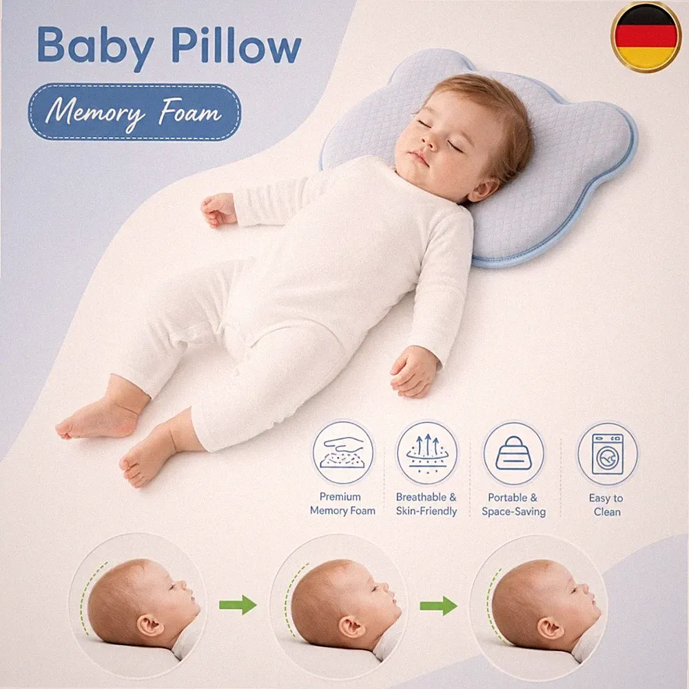 Kopfkissen Ergonomisches Memory Schaum atmungsaktiv weich Kinderwagen Monate