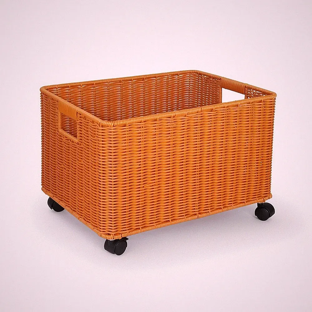 Korbwagen mit Rollen Kompakt Rollkorb Stabil für Kleiderschrank, Kinderzimmer