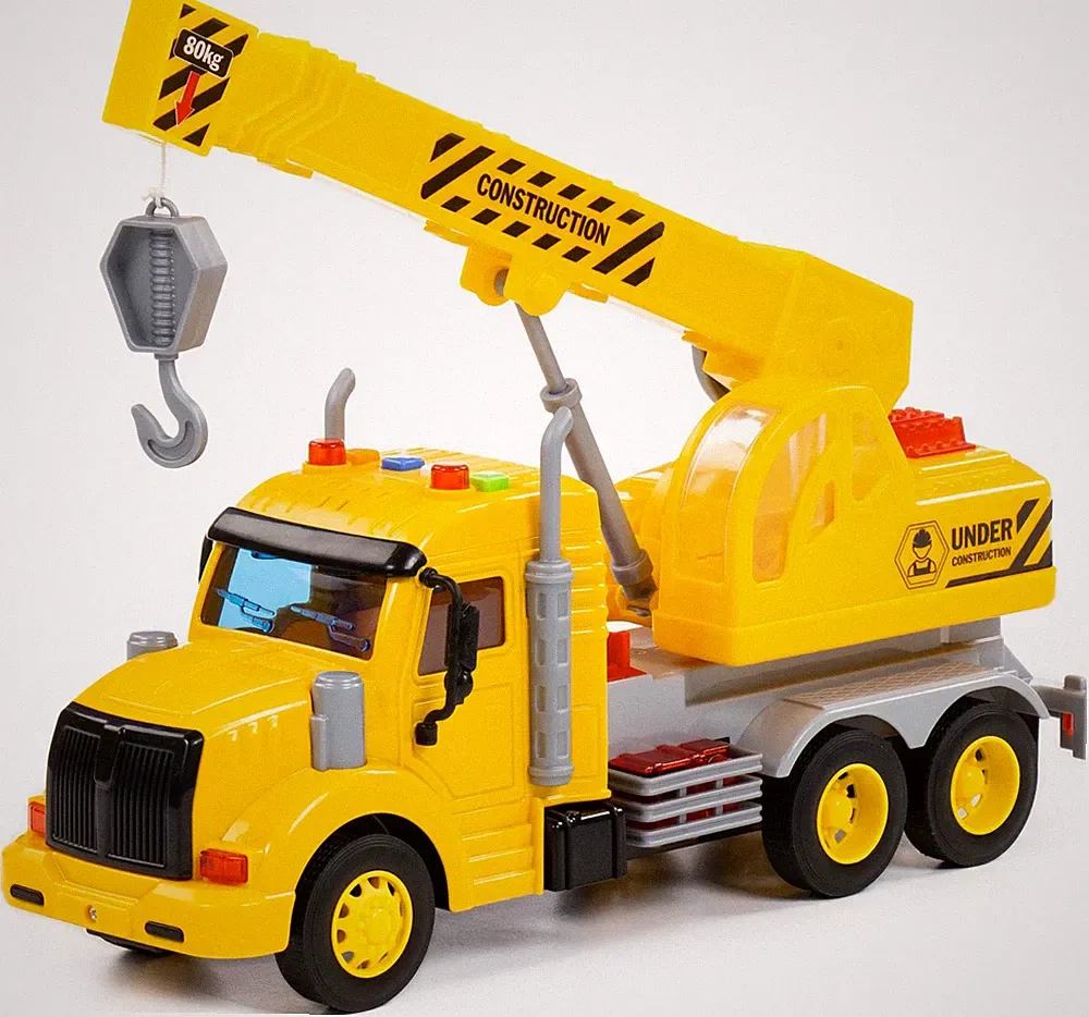 Kranwagen LKW Kinder Spielzeug Schwungrad Fahrzeug mit Licht Sound