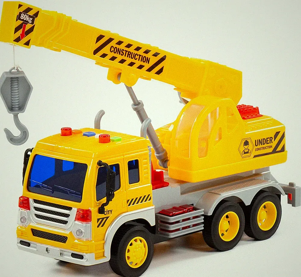 Kranwagen LKW Kinder Spielzeug Schwungrad Fahrzeug mit Licht Sound