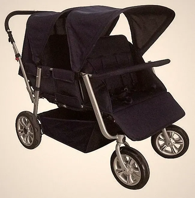 Krippenwagen Helena 4Er Dunkelblau Tagesmutter Kindergarten Kinderwagen Ausflug