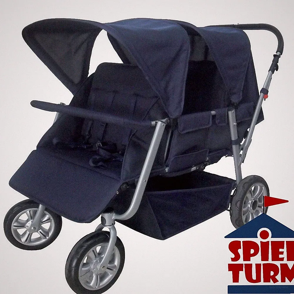 Krippenwagen Helena inkl. Regenschutz Kinderwagen 4 Sitzer klappbar Tagesmütter