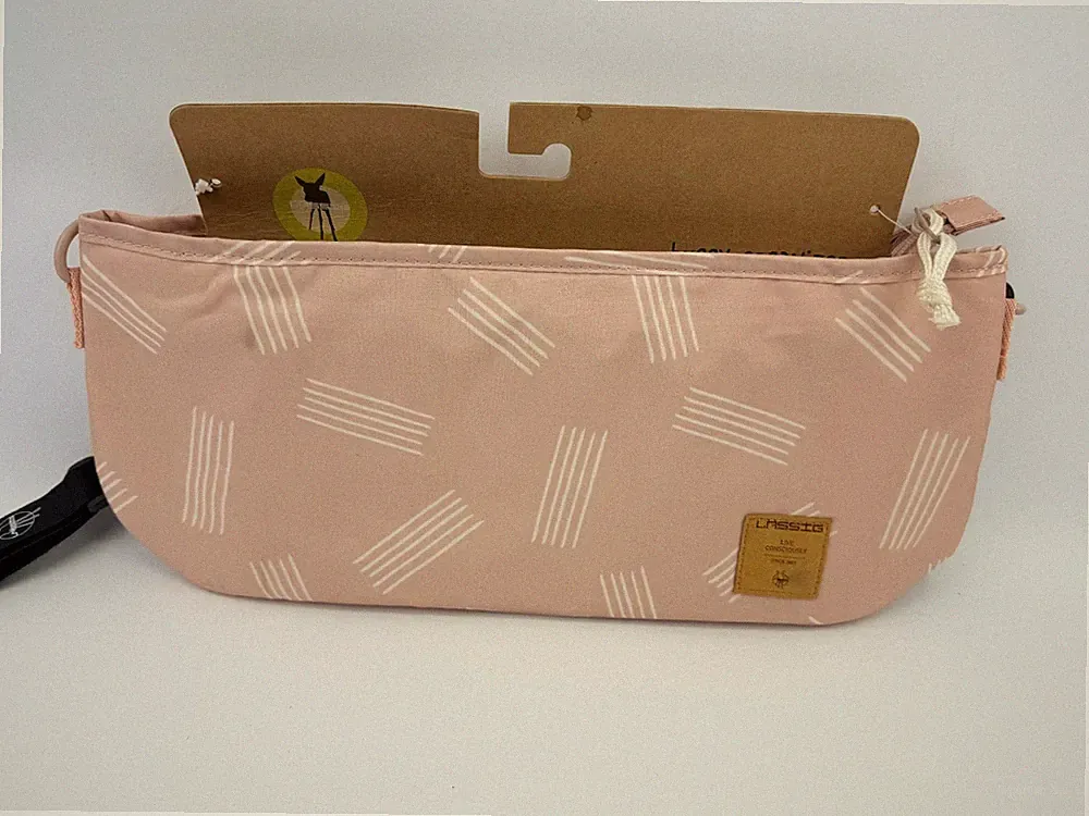 Lässig Buggy Organizer Tasche Kinderwagen Soft Stripes rose