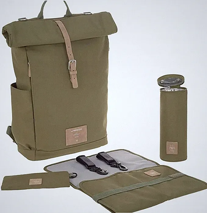 LÄSSIG WICKELRUCKSACK WICKELTASCHE ORGANIZER FÜR KINDERWAGEN MAMA PAPA 46CM