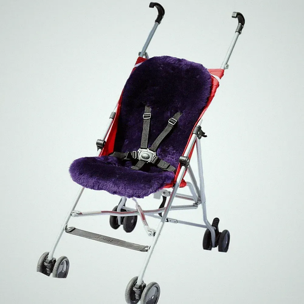 Lammfell - BUGGY Einlage Kinderwagen Felleinlage Baby Merino Schaffell 75x33 cm