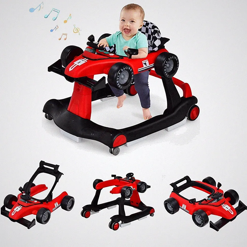 Lauflernhilfe Baby Laufwagen 4 in 1 Kinderwagen Musik Licht höhenverstellbar