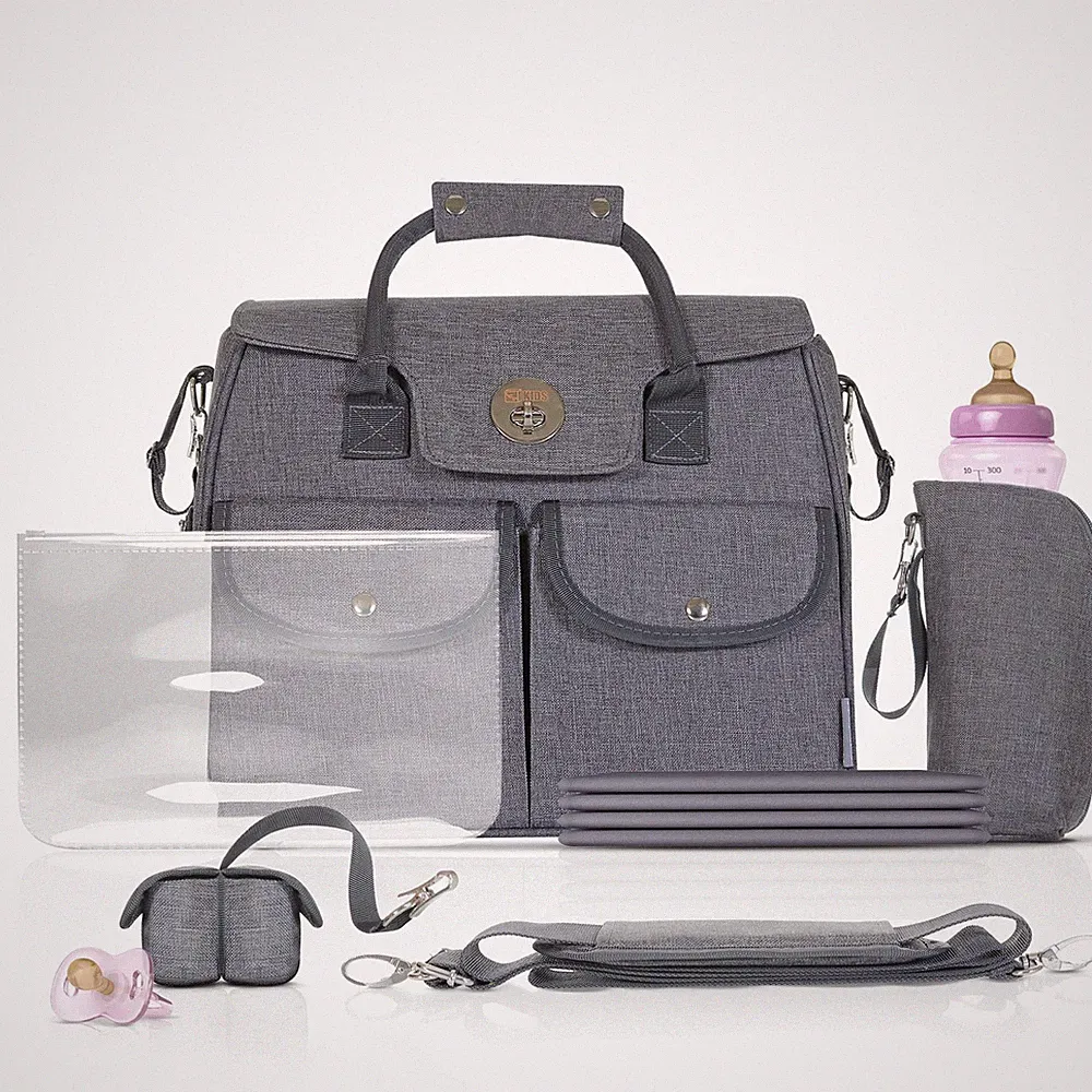 LCP Große Wickeltasche Baby Kinderwagentasche Windeltasche Henkel + Schultergurt