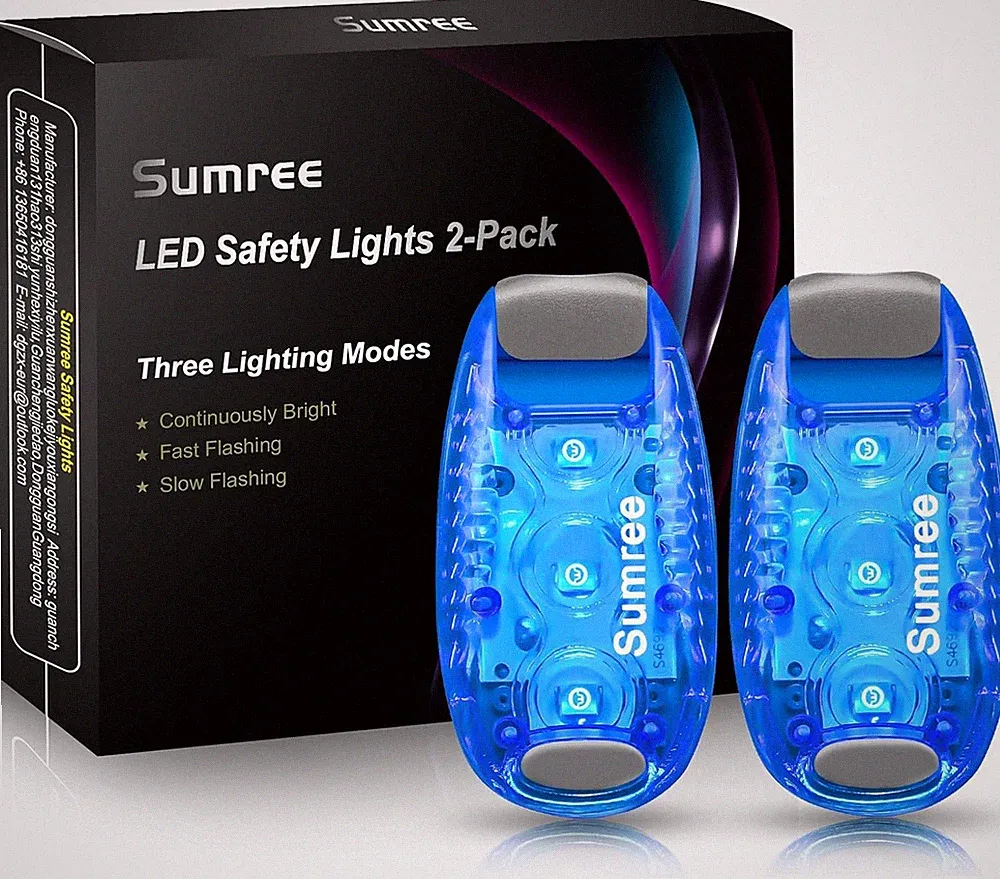 LED Sicherheitslicht 2er Set für Rucksack Jogger Kinderwagen Haustier Blinklicht