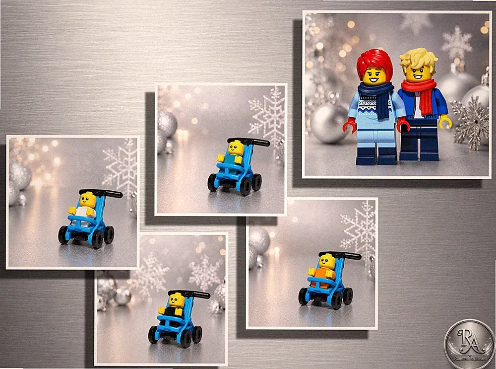 LEGO® Baby Kinderwagen – Winter Weihnachtsmarkt Familie City Minifigur Zubehör