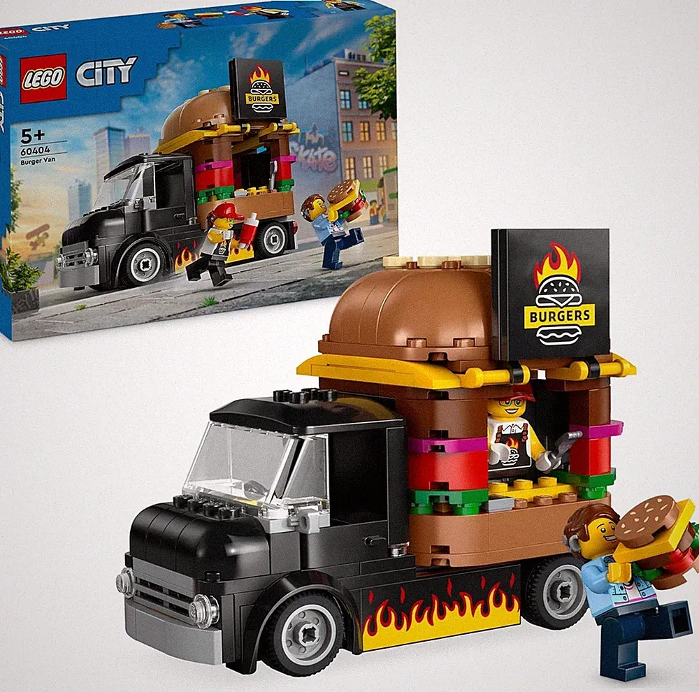 LEGO City 60404 Burger-Truck Bauset Imbisswagen mit Auto Kinder Spielzeug ab 5