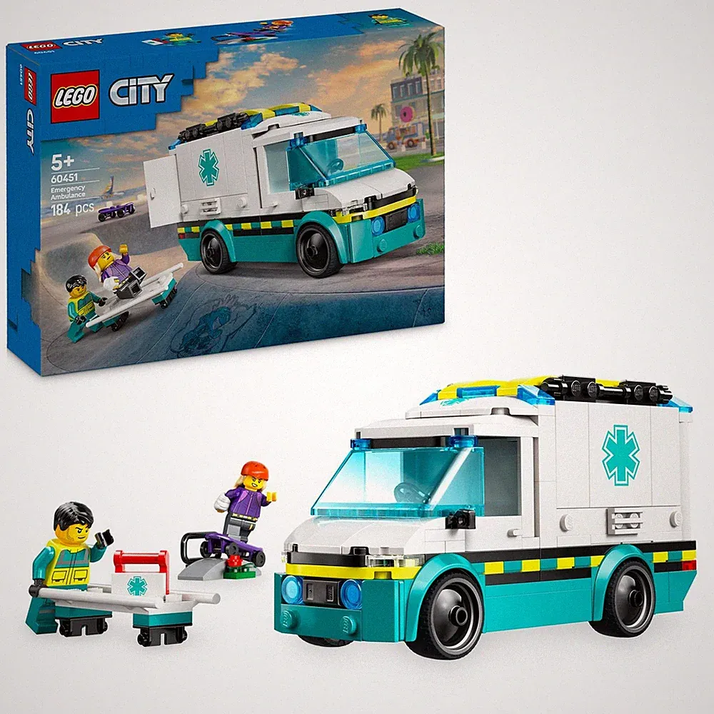 LEGO City Rettungswagen - Bauspielzeug für Kleinkinder ab 5 Jahren 60451